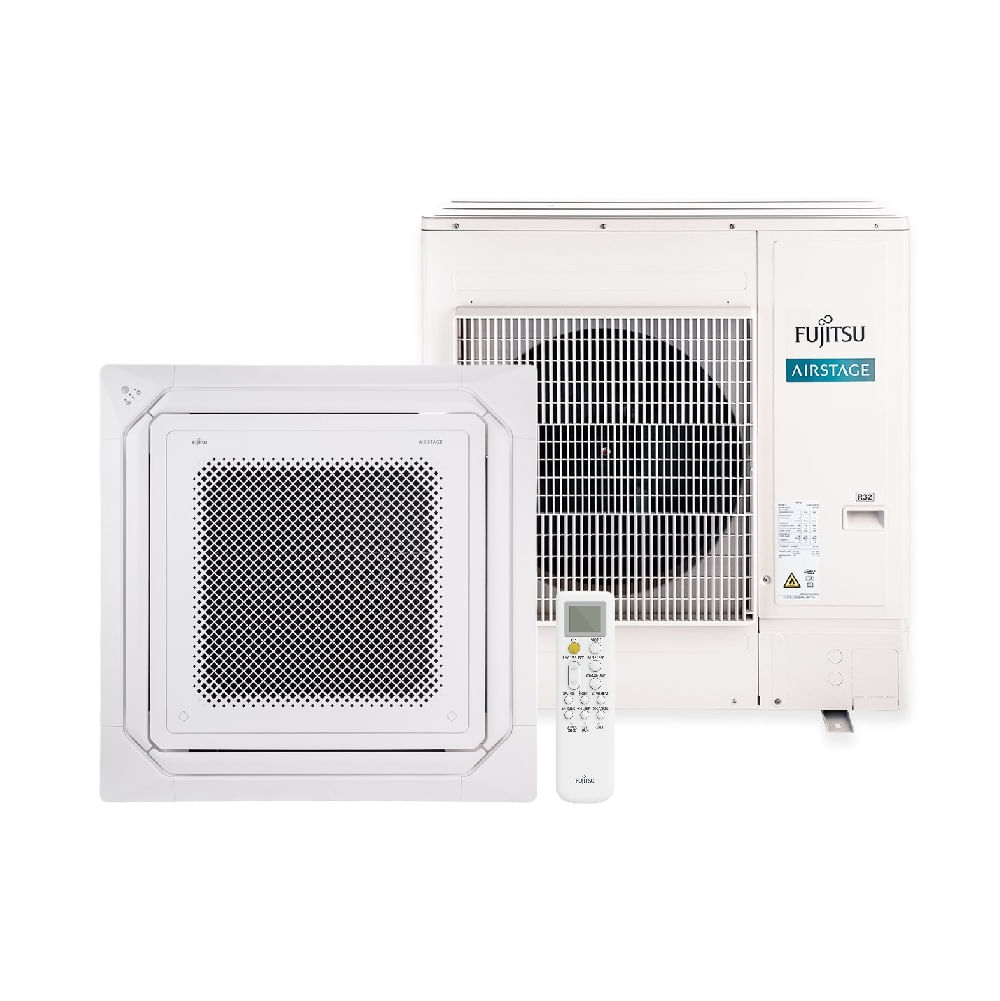 Ar Condicionado Split Cassete Inverter Fujitsu Airstage Premium 45000 BTU/h Quente e Frio Trifásico AUBH45KRLB - 380 Volts